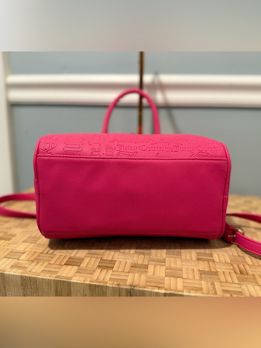 Juicy Couture Deboss Logo Speedy Satchel in the vibrant color Raspberry Tart EUC - Picture 6 of 13